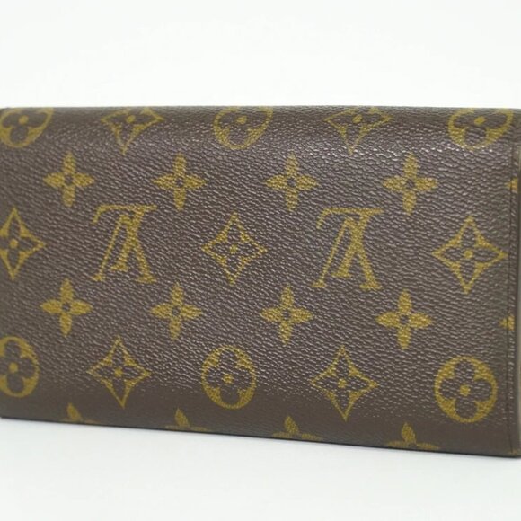Louis Vuitton Portefeuille Sarah M61734 Monogram Canvas Long Wallet Brown - Picture 9 of 10